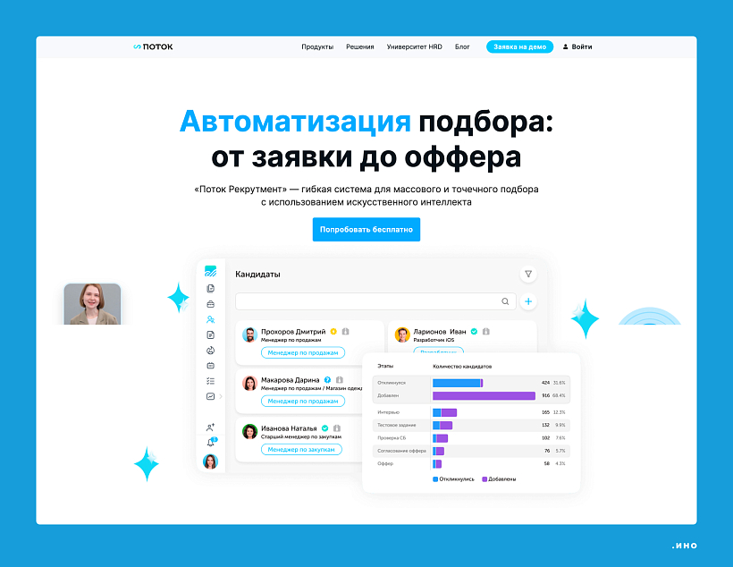 Сервис полного HR-цикла Potok.